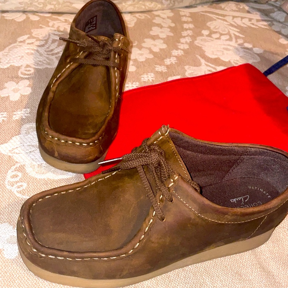 Clark Wallaby Wallabies Worn 5-10x - Size 10 EUC Leather Comfy Soles!